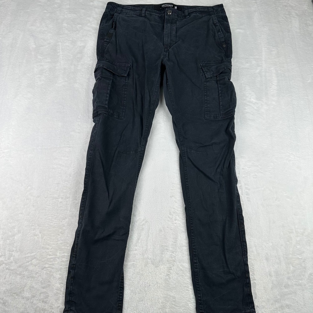 Superdry Surplus Standard NY Goods Cargo Pants Mens Size M 34x31 Black M70002PO